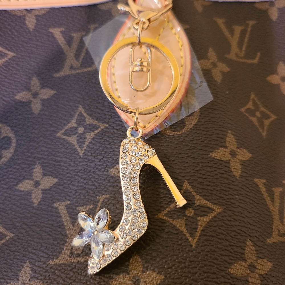 👠High Heel Crystal Rhinestone Keychain Pendant